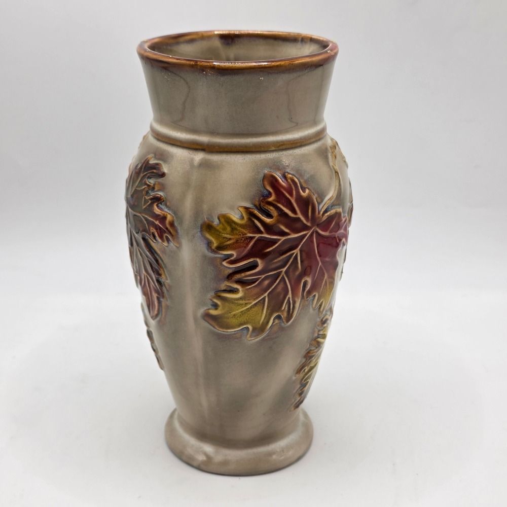 Vintage Ceramic‎ Leaf Vase Autumn Fall Decor Embossed Maple Leaves Brown - Picture 4 of 11